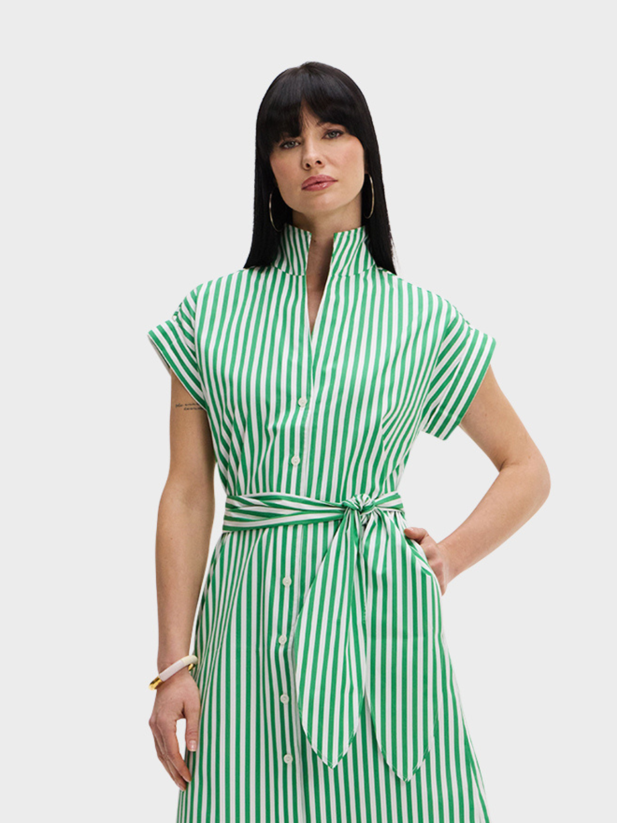 CAP SLEEVE DRESS: LUCKY STRIPE