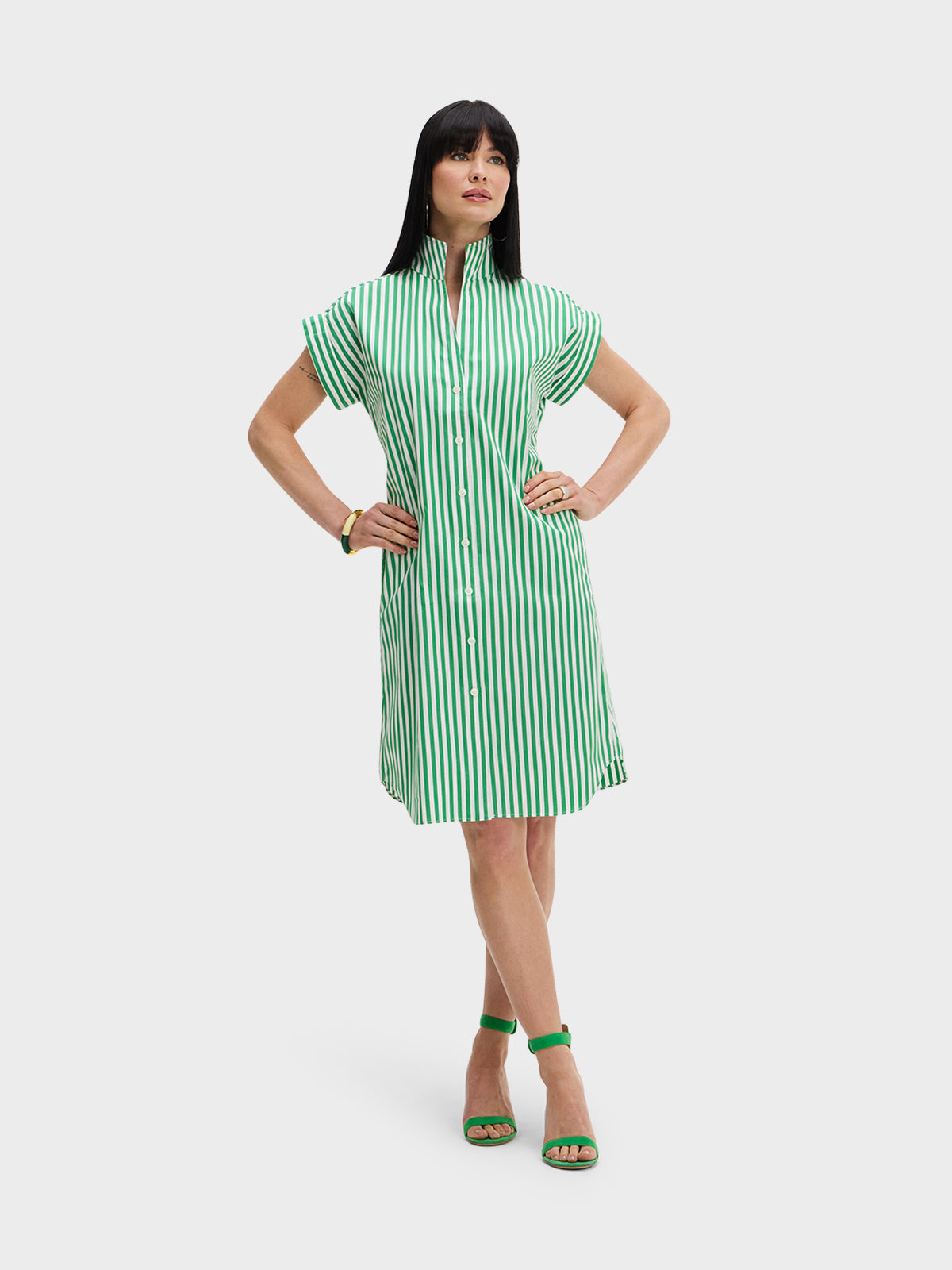 CAP SLEEVE DRESS: LUCKY STRIPE