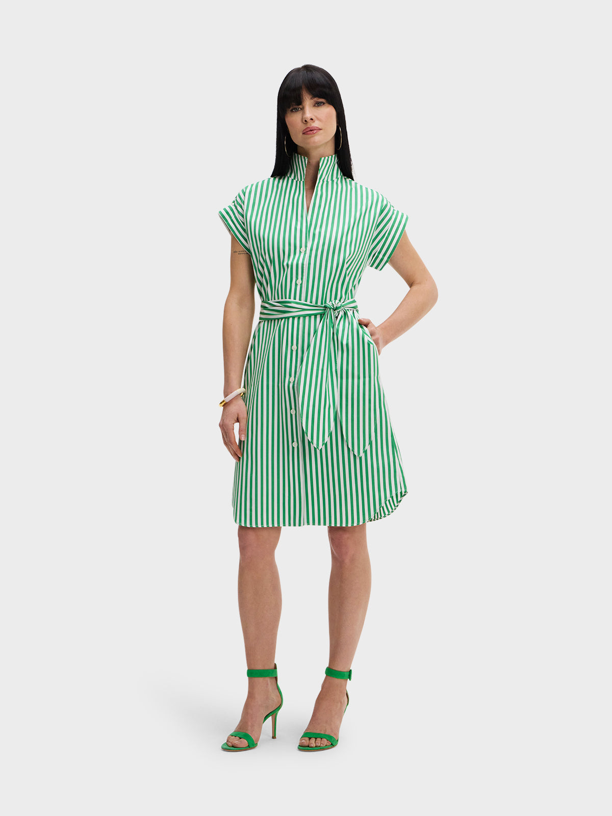 CAP SLEEVE DRESS: LUCKY STRIPE