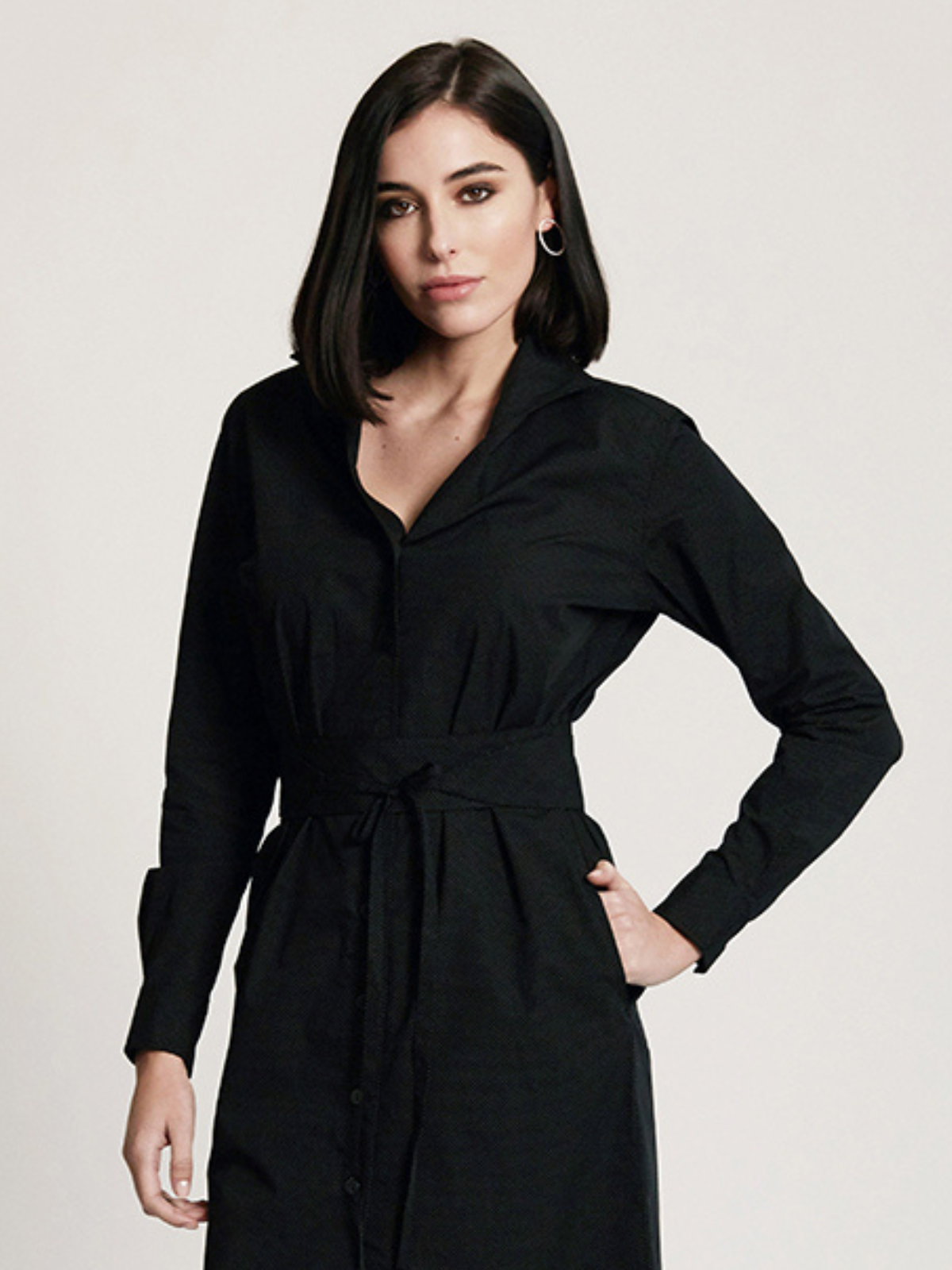 SHIRT DRESS: BLACK DIAMOND