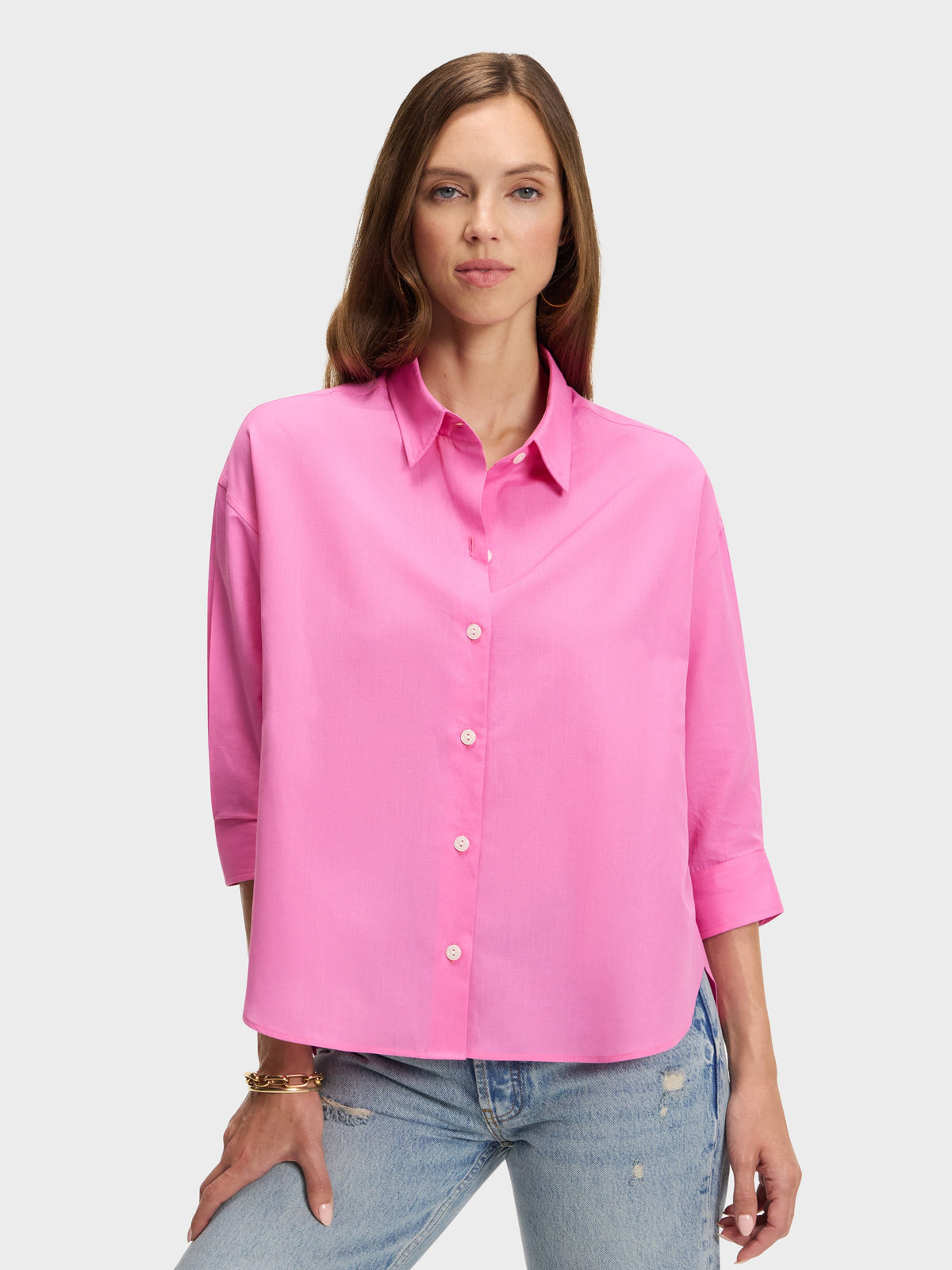 3/4 SLEEVE: HIBISCUS