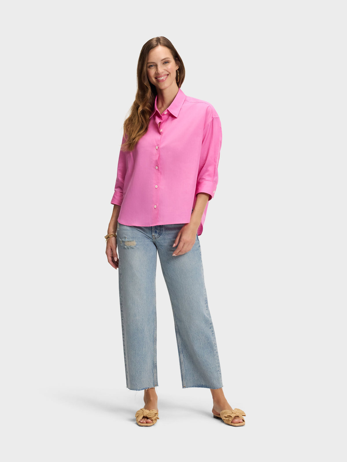 3/4 SLEEVE: HIBISCUS