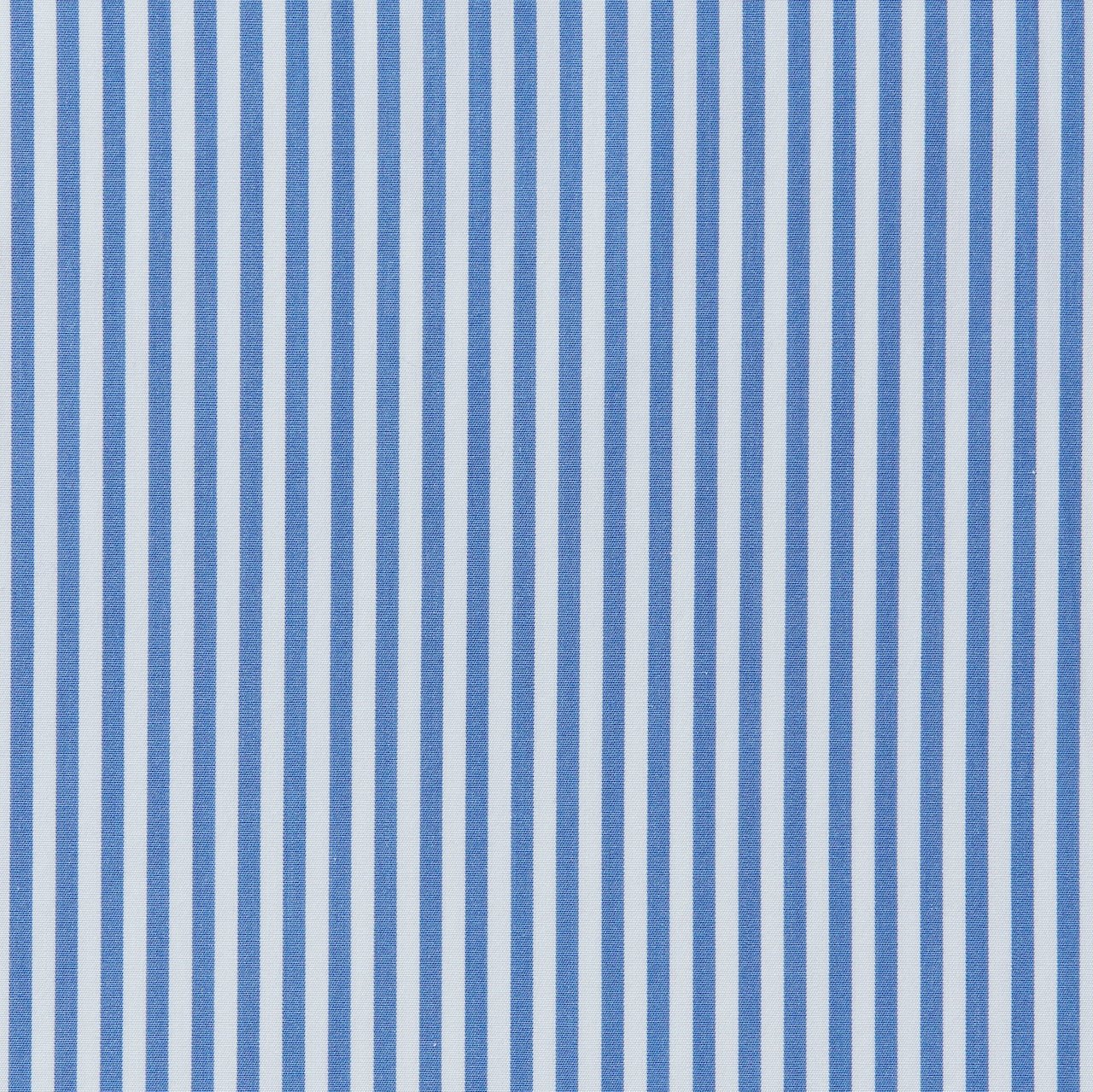 Blue and White striped fabric swatch.