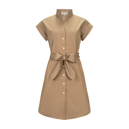 CAP SLEEVE DRESS: VINTAGE KHAKI
