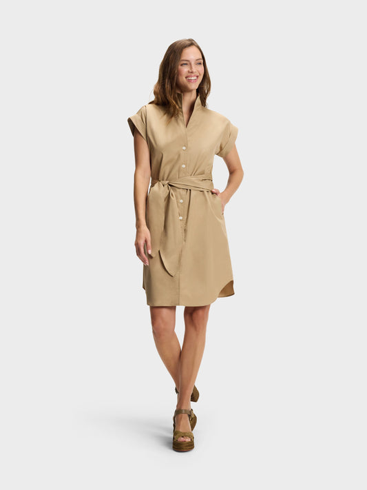 CAP SLEEVE DRESS: VINTAGE KHAKI