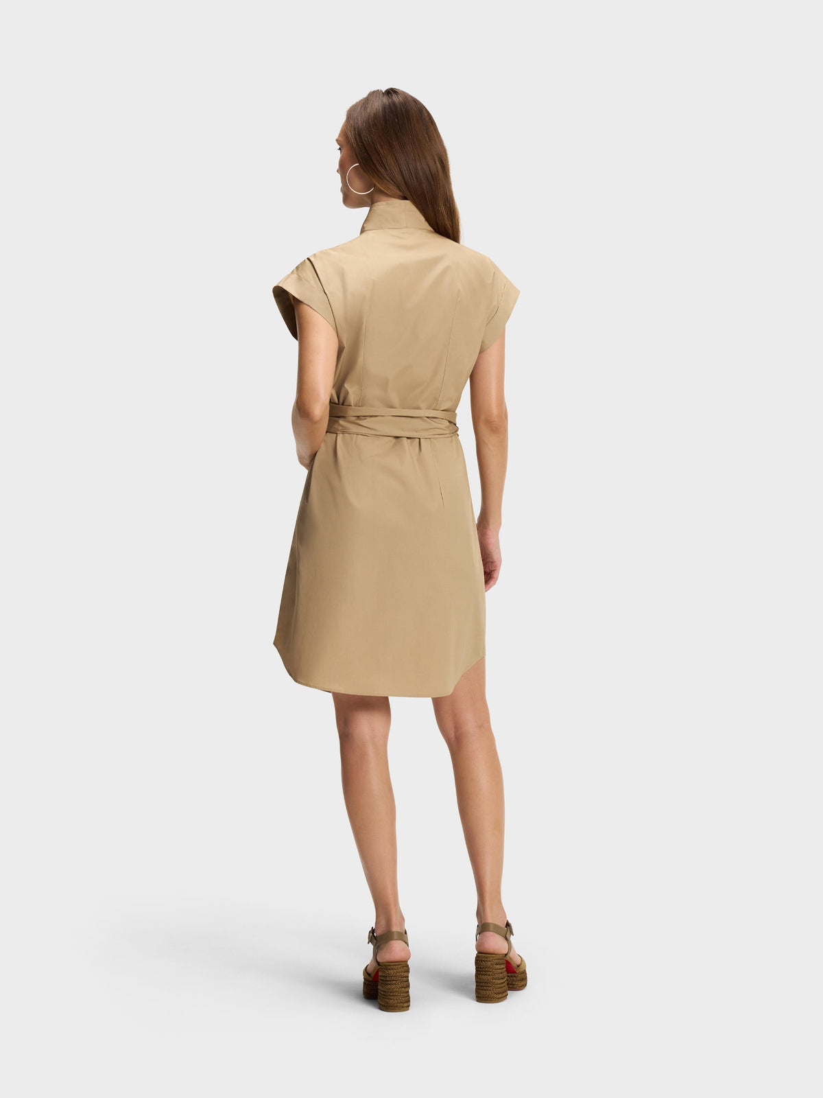 CAP SLEEVE DRESS: VINTAGE KHAKI