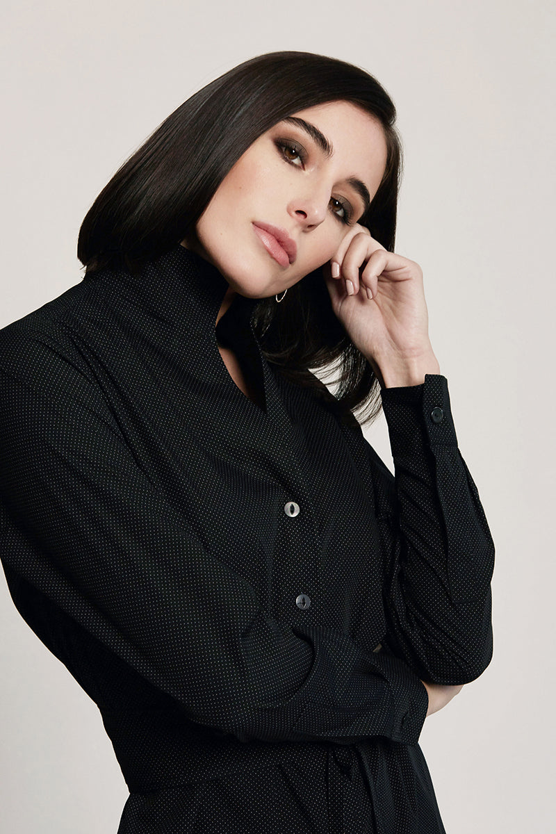 SHIRT DRESS: BLACK DIAMOND