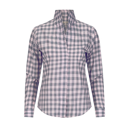 Signature Vivian Rose plaid blouse